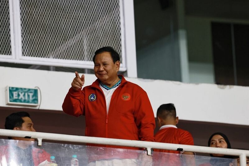 Presiden Prabowo Subianto Saat Menyaksikan Laga Timnas Indonesia