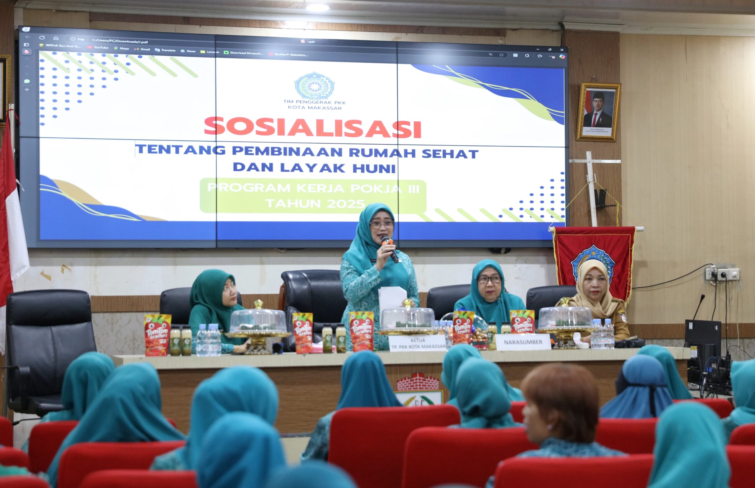 TP PKK Kota Makassar Gelar Sosialisasi Tentang Pembinaan Rumah Sehat dan Layak Huni