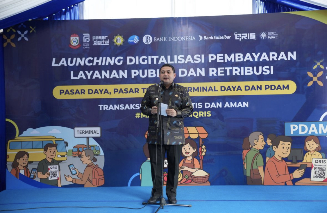 Pemkot Makassar Percepat Digitalisasi Transaksi, Berlakukan QRIS di Pasar, Terminal dan PDAM