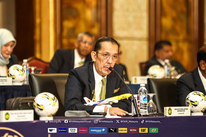 Presiden Federasi Sepak Bola Malaysia (FAM), Datuk Joehari Ayub Saat Kongres Luar Biasa FAM