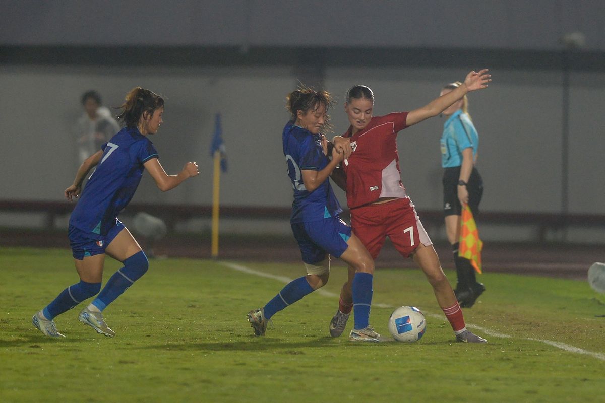 Timnas Putri Indonesia vs Taiwan Saat Pertandingan Kualifikasi Piala Asia Wanita 2026