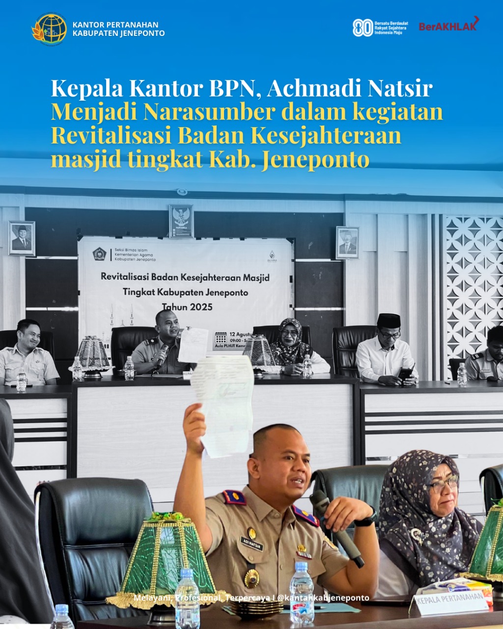 Kepala Kantor Pertanahan Jeneponto Jadi Narasumber Revitalisasi Badan Kesejahteraan Masjid