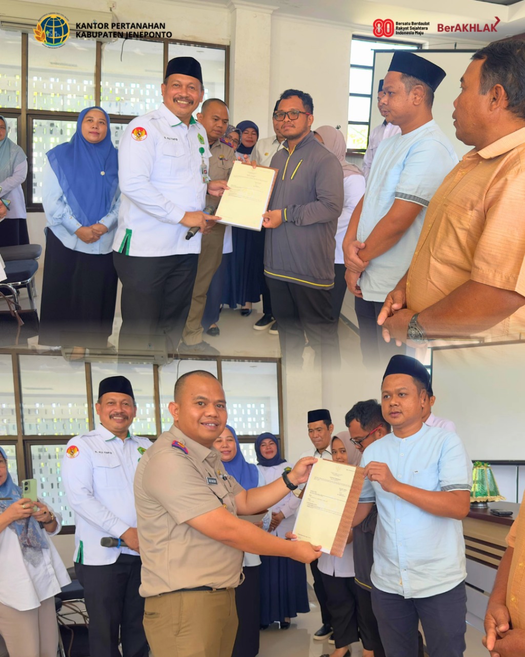 Tiga Masjid di Jeneponto Terima Sertipikat Tanah Wakaf