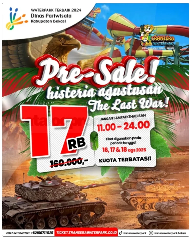 Sambut RI ke-80, Transera Waterpark Bekasi Gelar 'Promo Heboh' dan Donor Darah