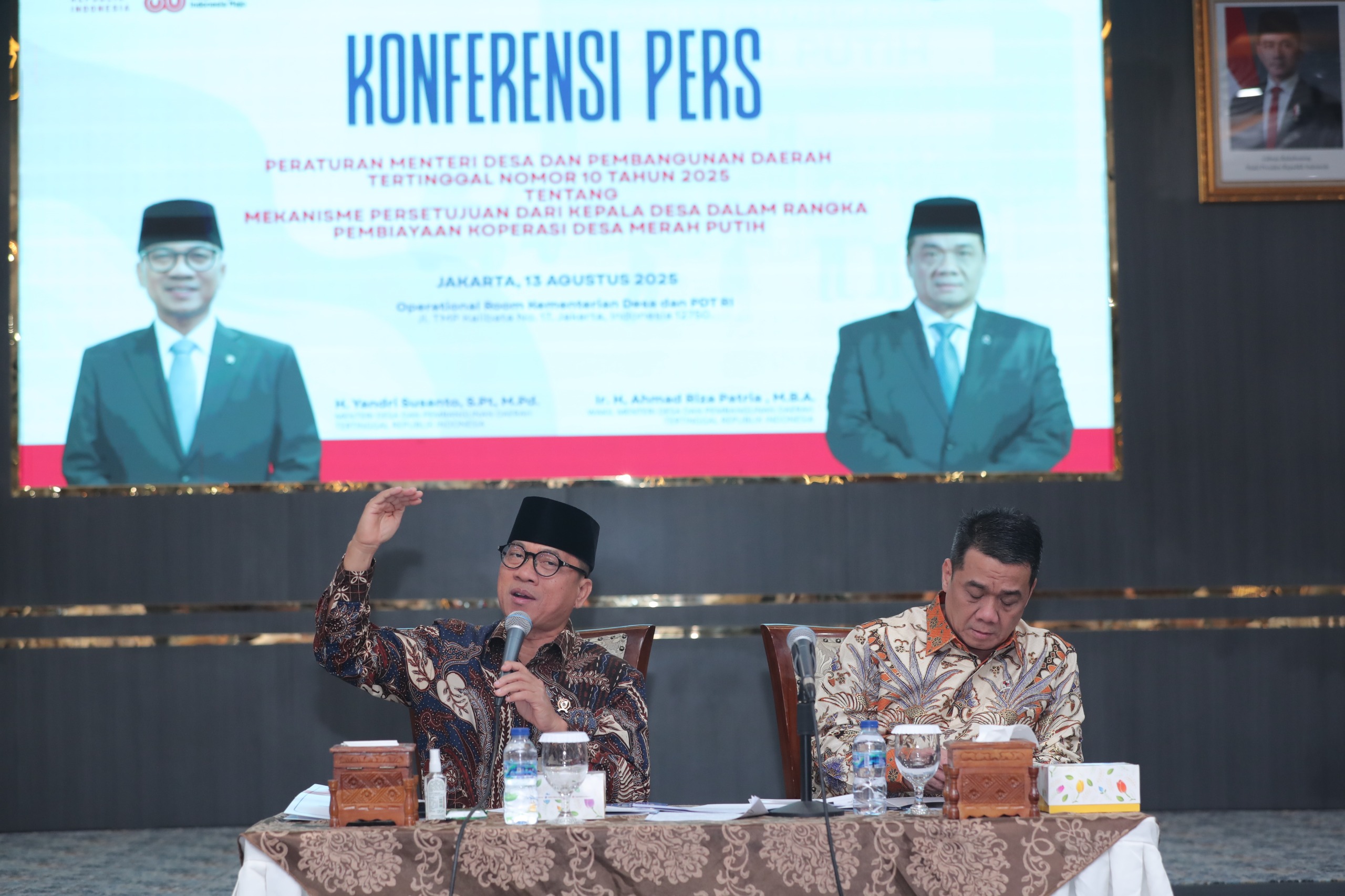 Mendes Yandri Tekankan Bagi Hasil 20 Persen Kopdes Masuk APBDes
