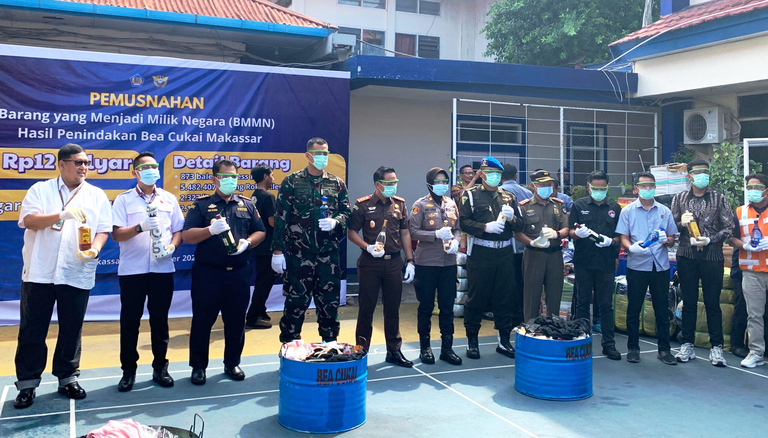 Bea Cukai Makassar Musnahkan Rokok, Miras hingga Kosmetik Ilegal Senilai Rp12 Milliar