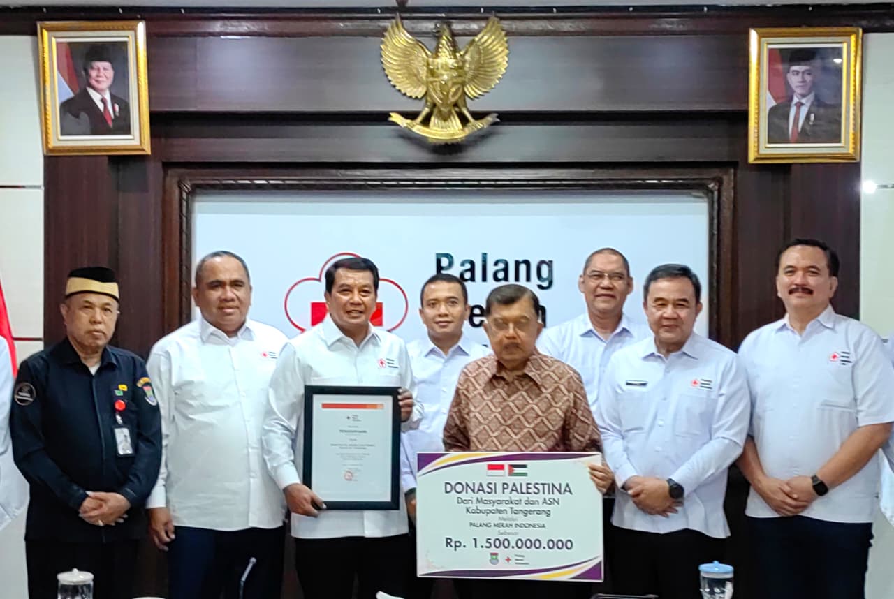 PMI Terima Donasi Rp1,5 Miliar dari Kabupaten Tangerang untuk Bantu Gaza
