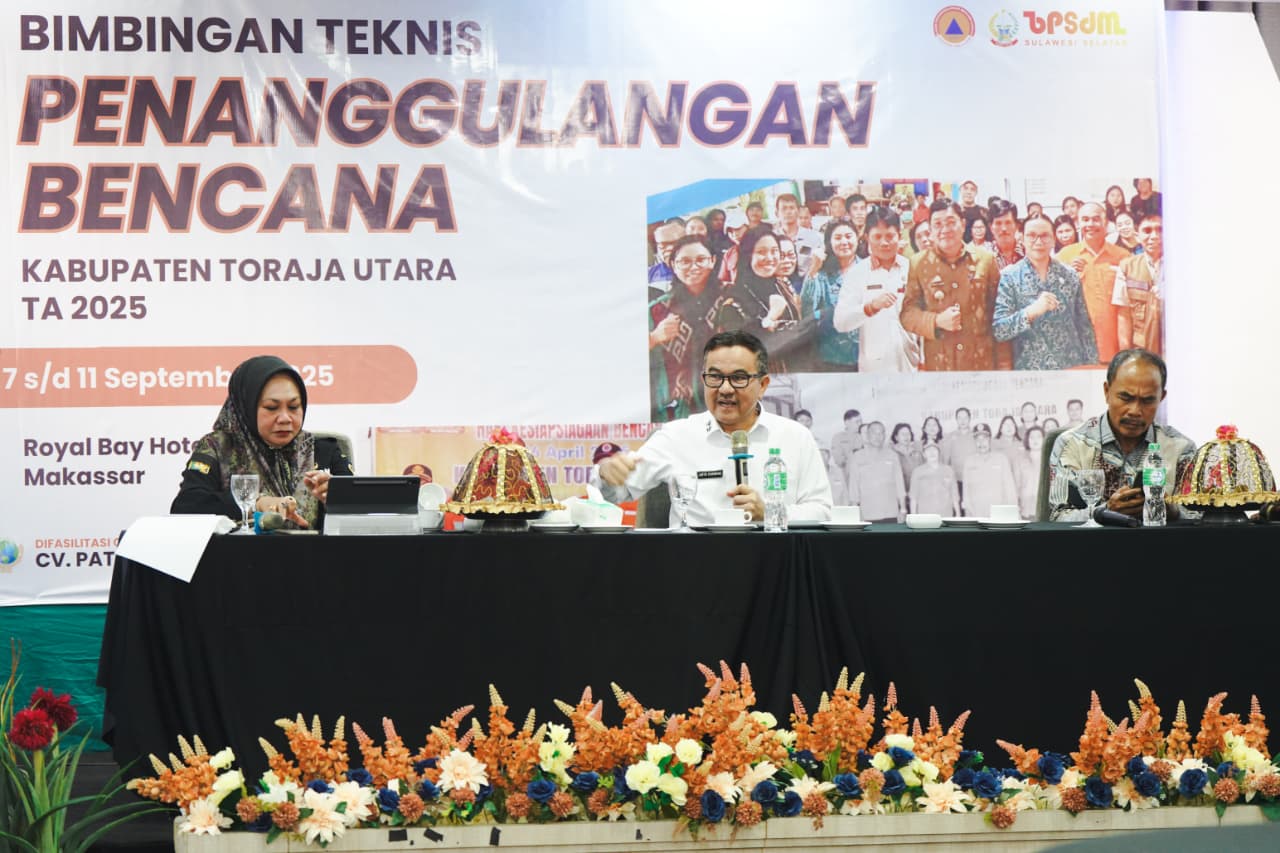 Sekda Sulsel Tekankan Mitigasi dan Kolaborasi dalam Bimtek Penanggulangan Bencana Toraja Utara