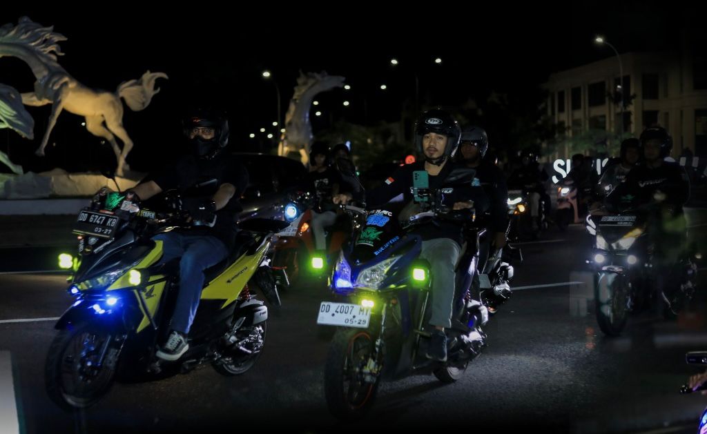 Asmo Sulsel dan MVC Vario Makassar Perkuat Solidaritas Komunitas Honda dalam Nocturnity Riding