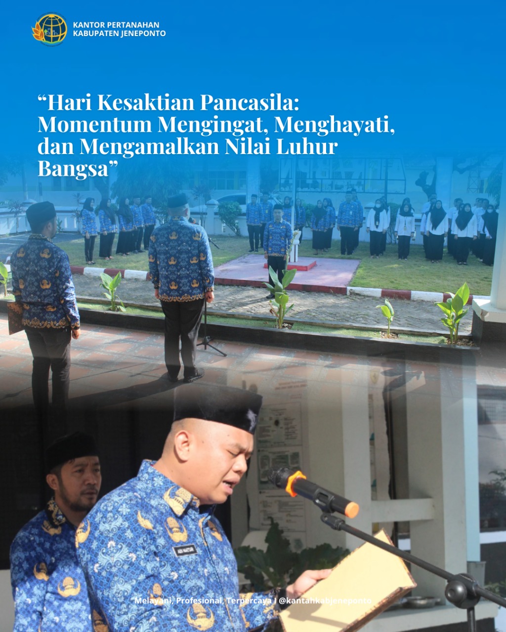 Kantah Jeneponto Gelar Upacara Peringatan Hari Kesaktian Pancasila dengan Semangat Nasionalisme