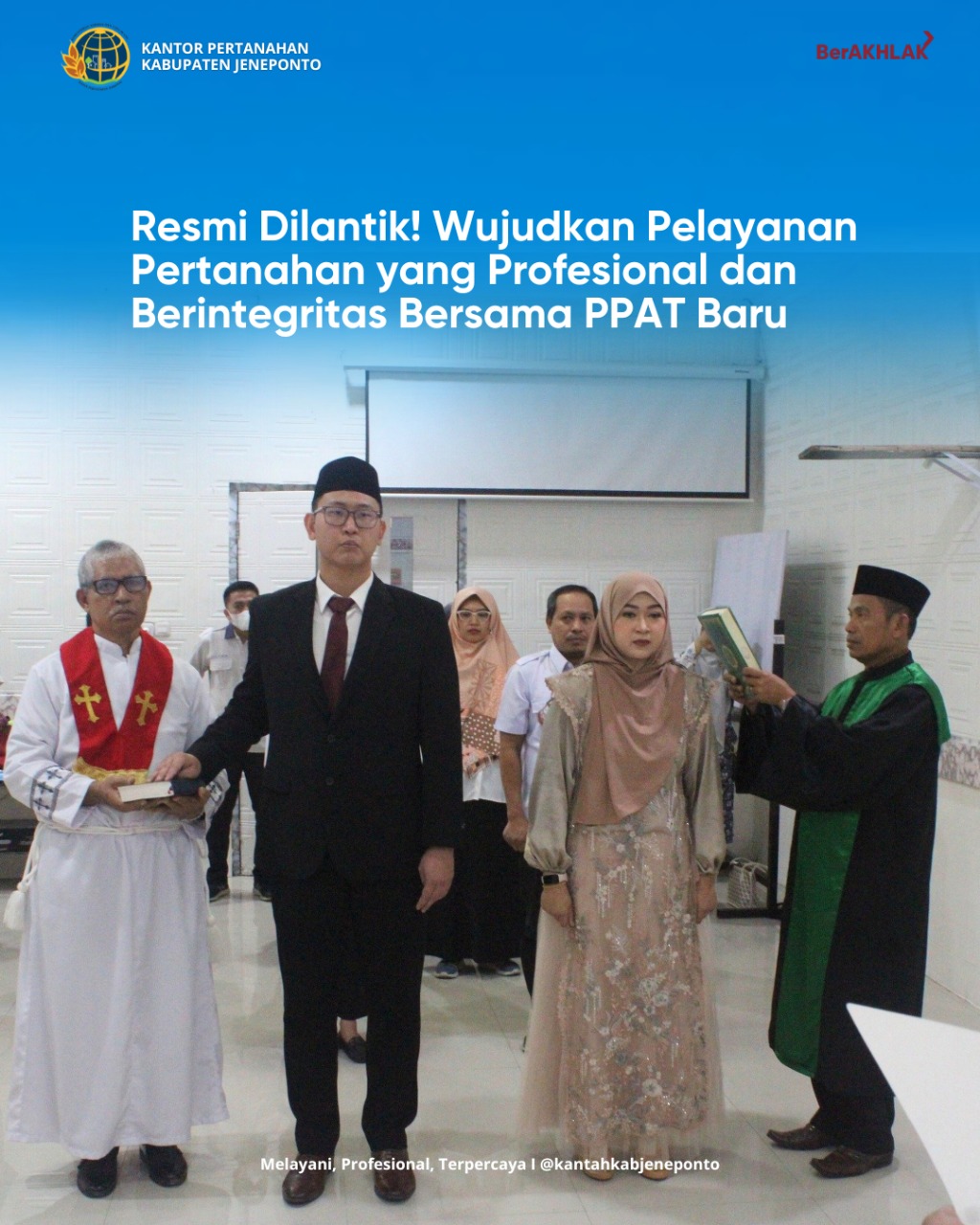 Kakan BPN Jeneponto Lantik Dua PPAT Baru, Simak Pesan Achmadi Natsir