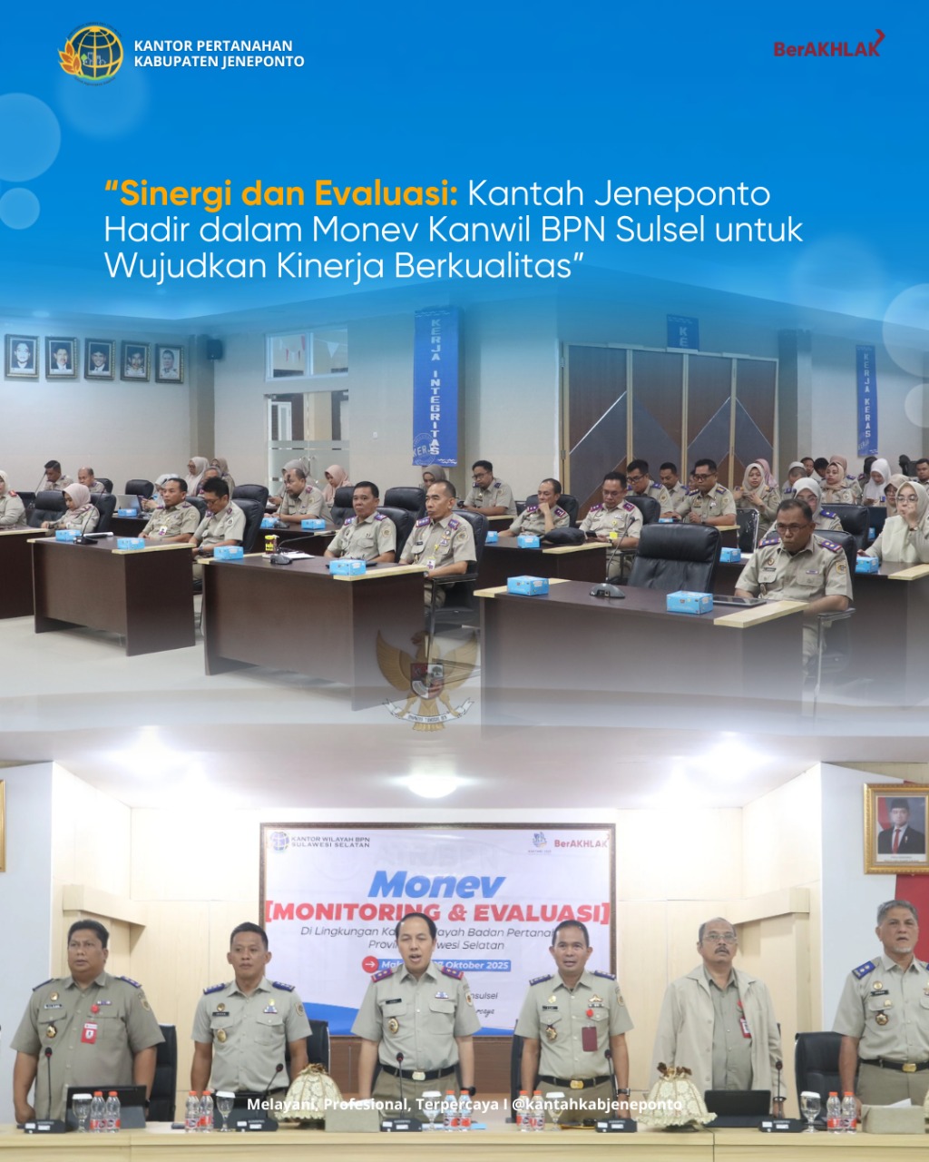 Kantor Pertanahan Jeneponto Curi Perhatian dengan Prestasi Gemilang di Monev BPN Sulsel