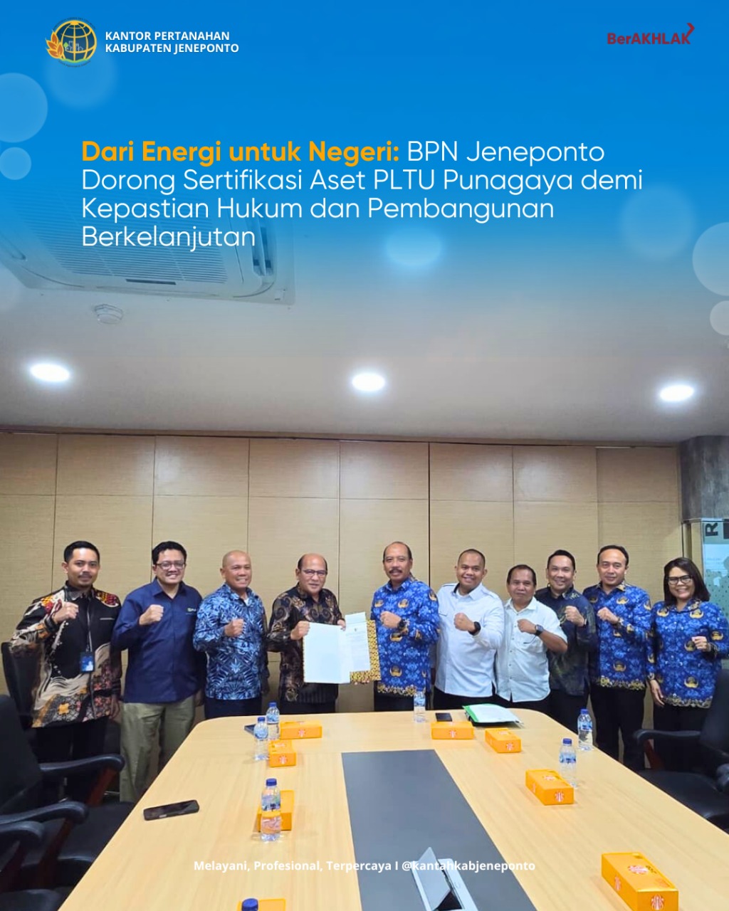 Kantah Jeneponto Dukung Sertifikasi Aset Tanah PLTU Punagaya melalui Rapat Koordinasi