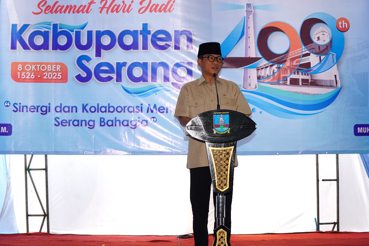 Mendes Yandri Susanto Saat Melakukan Kunjungan Kerja ke Desa Tenjo Ayu, Kecamatan Tanara, Kabupaten Serang
