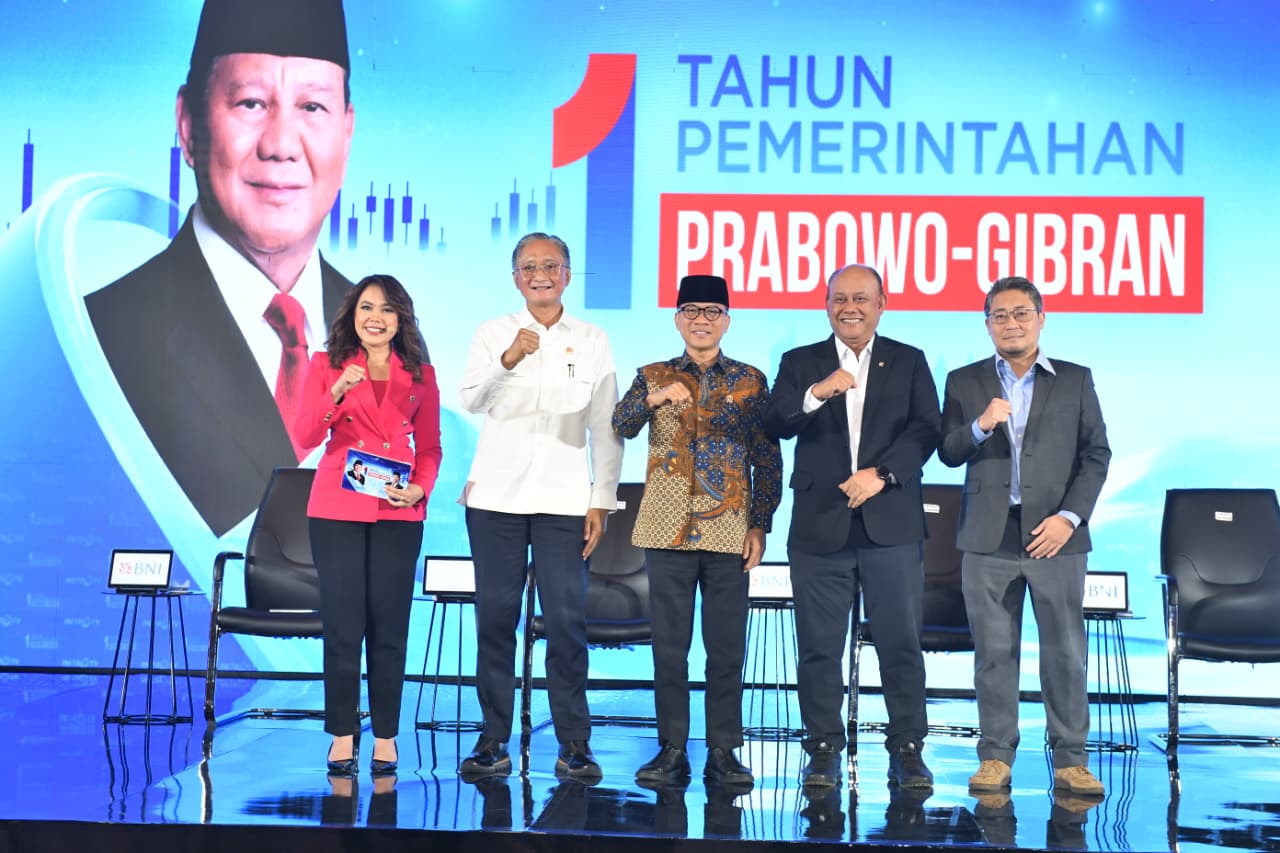 Mendes Yandri Susanto, Saat Menjadi Narasumber Dalam Talk Show 1 Tahun Pemerintahan Prabowo-Gibran yang Diselenggarakan oleh Metro TV di JS. Luwansa Hotel, Jakarta, Kamis (16/10/2025).