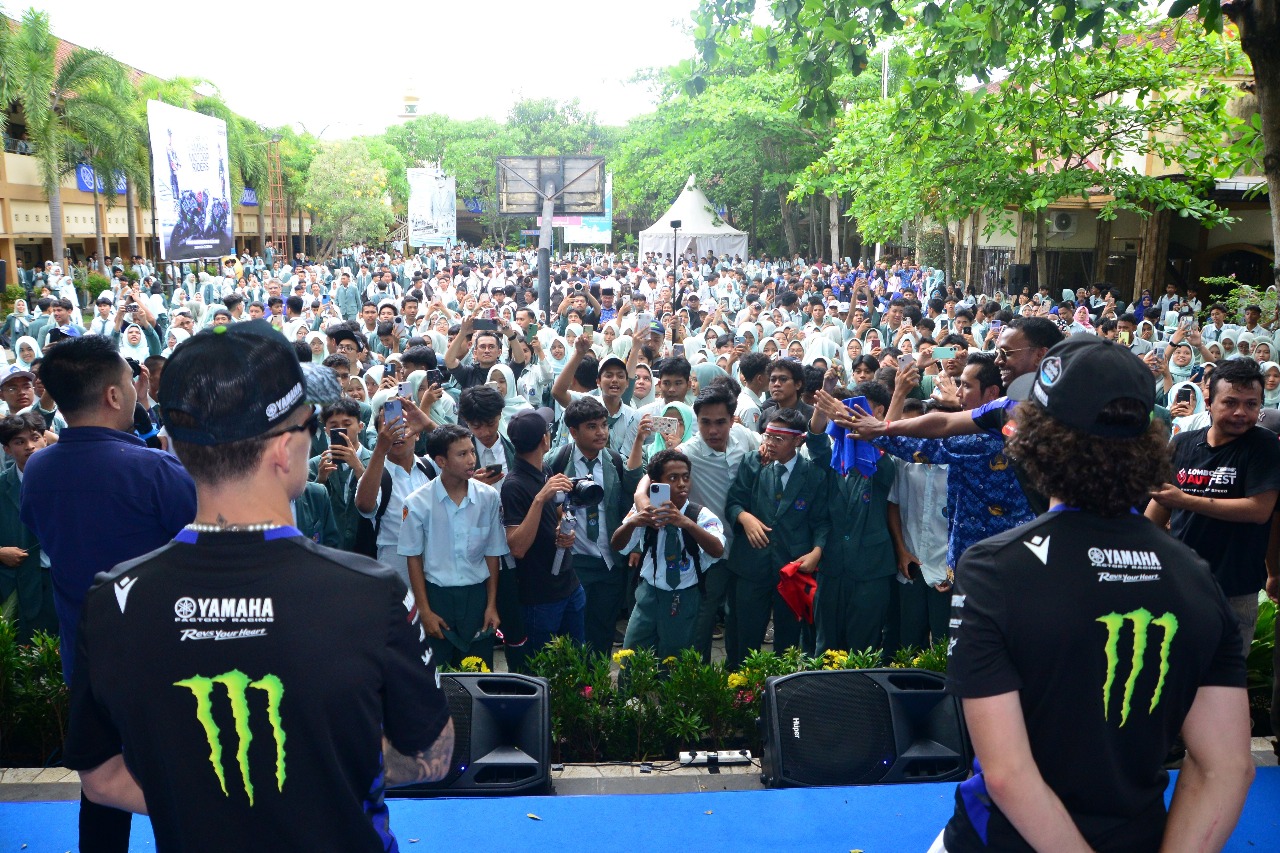 Quartararo dan Rins Meet & Greet Bareng Ratusan Pelajar Mataram