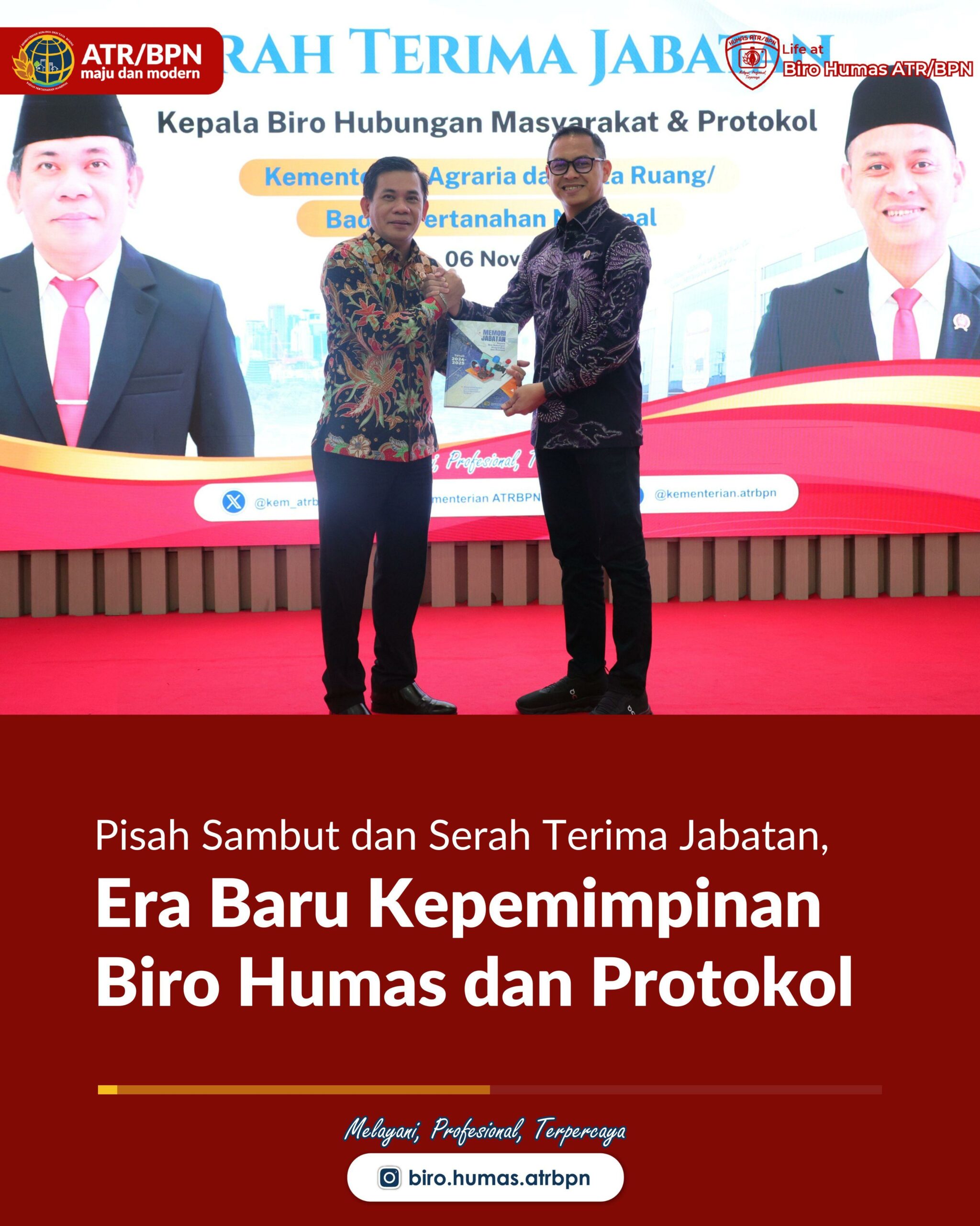 Pisah Sambut dan Serah Terima Jabatan, Era Baru Kepemimpinan Biro Humas dan Protokol