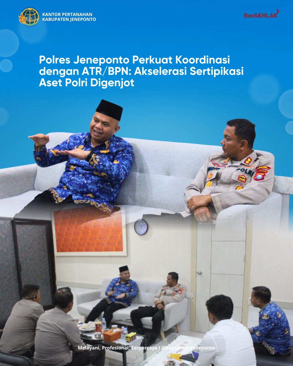 Polres Jeneponto Perkuat Koordinasi dengan ATR/BPN, Akselerasi Sertipikasi Aset Polri Digenjot