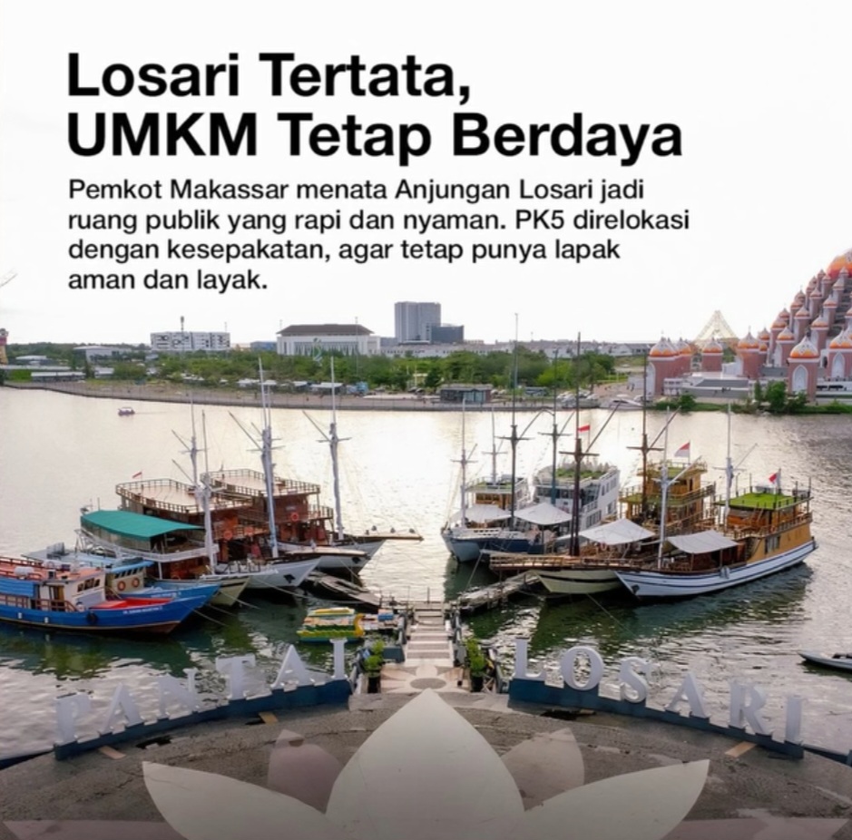 Penataan Losari, Diskominfo Makassar Jaga Kenyamanan Publik dan UMKM