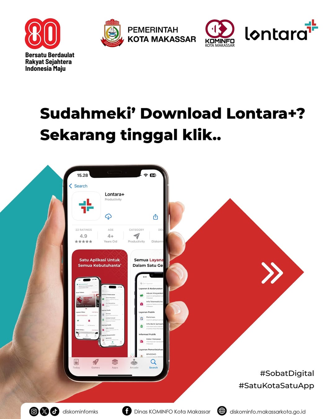 Dinas Komunikasi dan Informatika (Diskominfo) Makassar Ajak Warga Instal LONTARA+