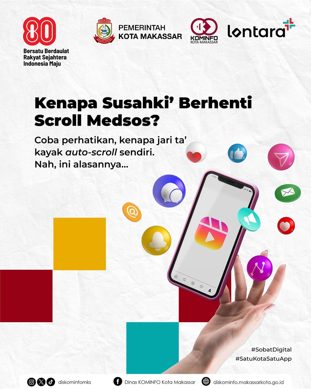 Diskominfo Makassar Beri Tips Hindari Kecanduan Scroll di Media Sosial
