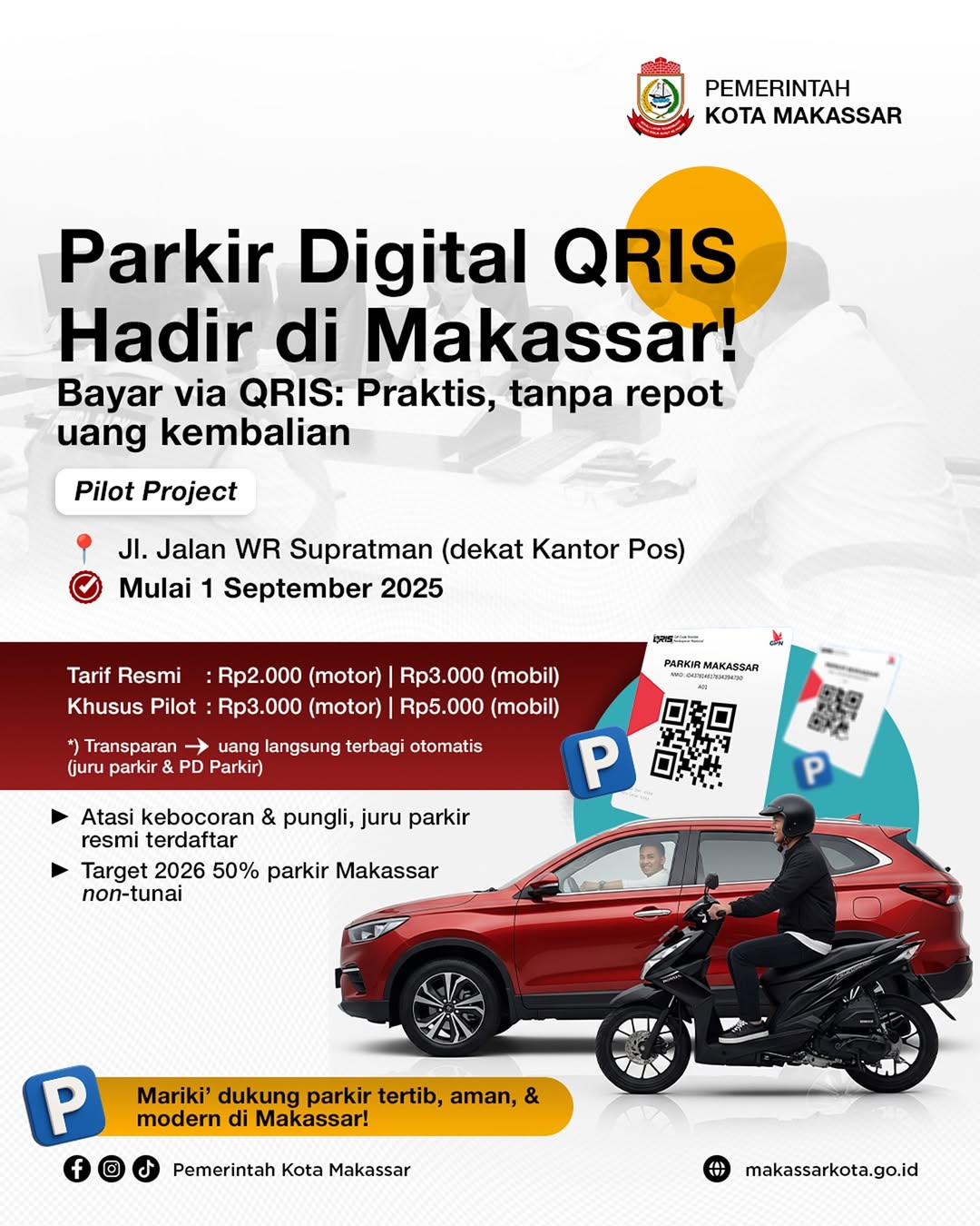 Pemkot Makassar Luncurkan Sistem Parkir Digital Berbasis QRIS
