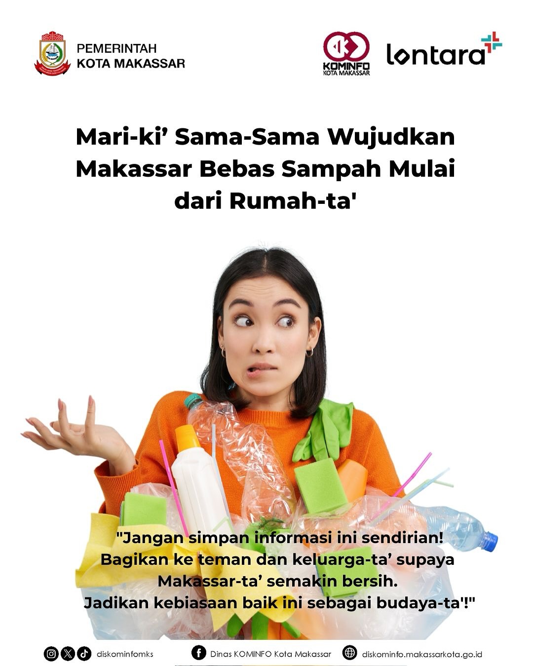 Diskominfo Makassar Bersama DLH Makassar Imbau Warga Bahaya Sampah B3