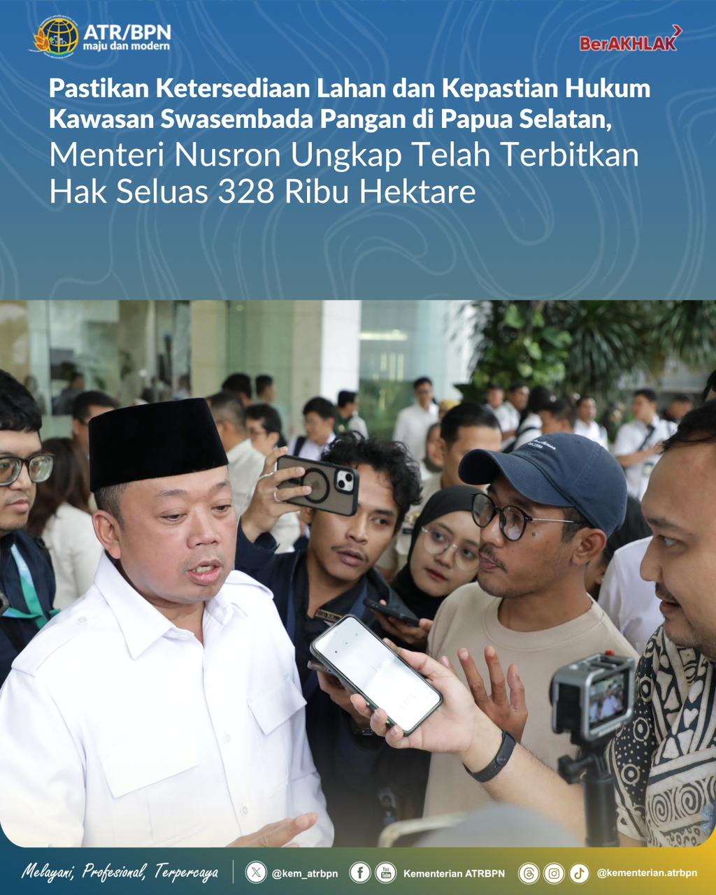 Pastikan Ketersediaan Lahan dan Kepastian Hukum Kawasan Swasembada Pangan di Papua Selatan, Menteri Nusron Ungkap Telah Terbitkan Hak Seluas 328 Ribu Ha