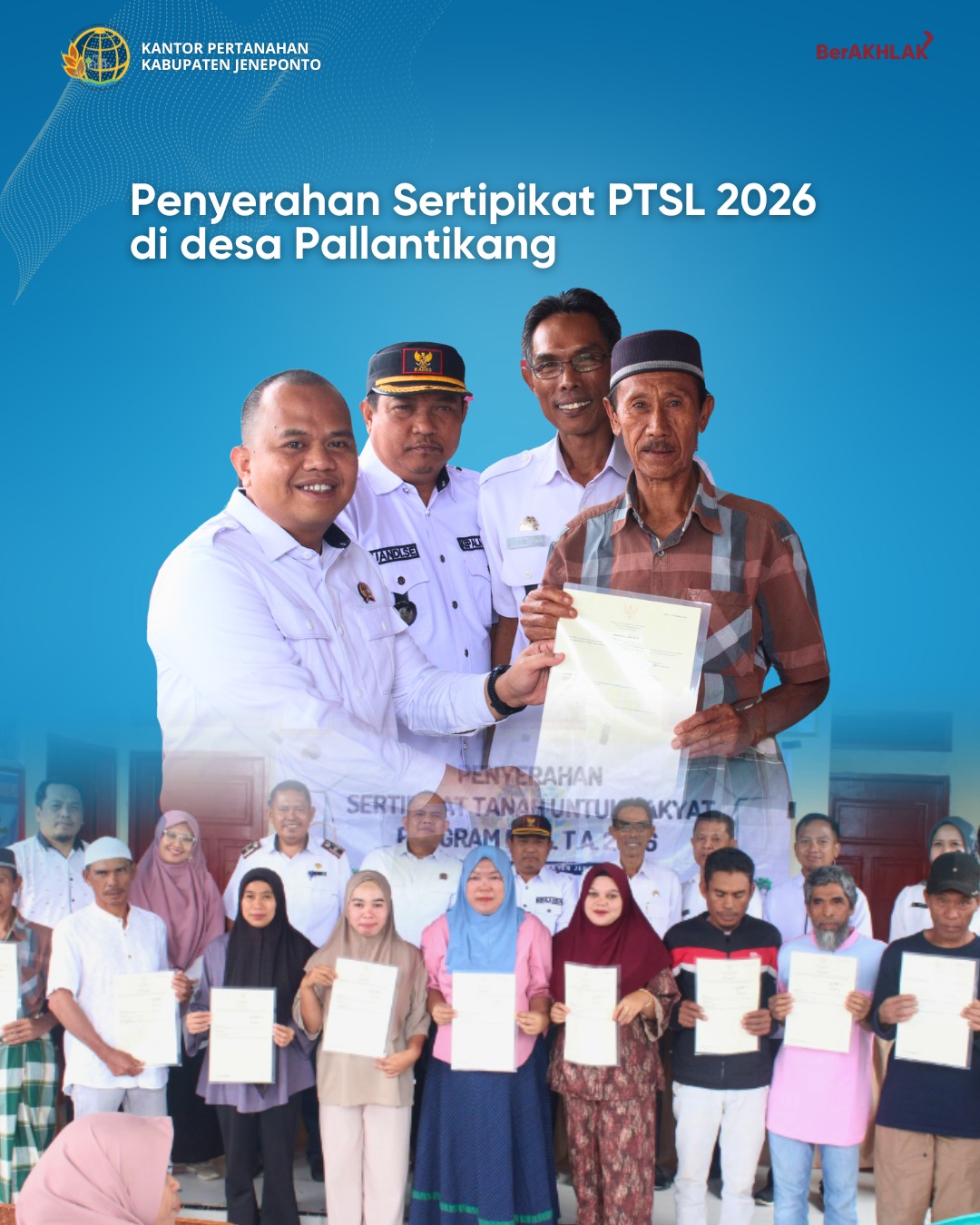 Penyerahan Sertipikat PTSL 2026 di Kelurahan Palantikang Berjalan Lancar