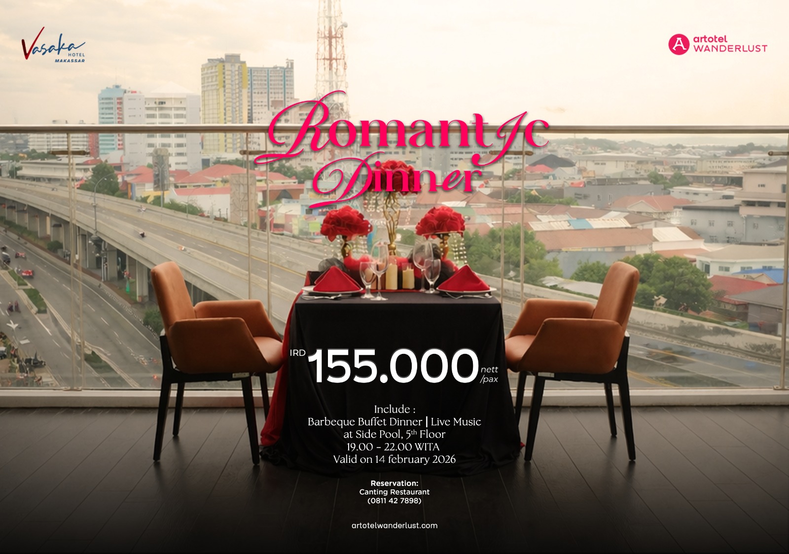 Vasaka Hotel Makassar Rayakan Valentine dengan Suguhan BBQ AUCE hingga Pemandangan Kota