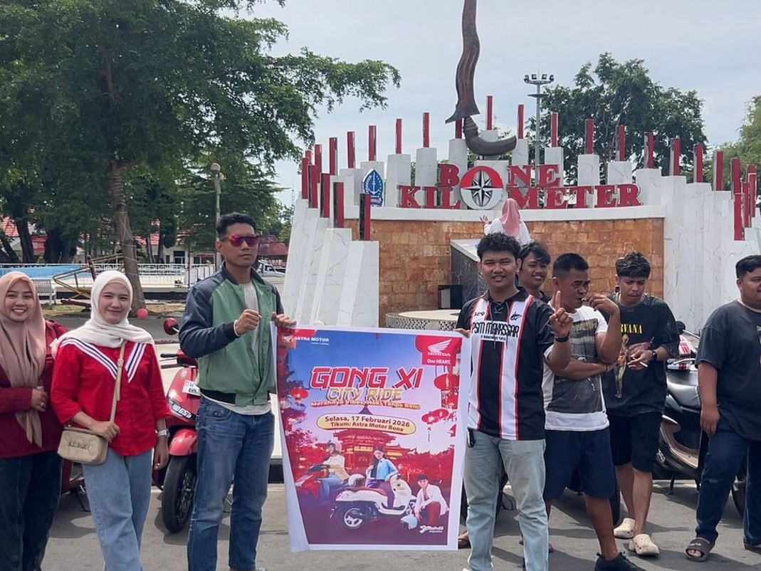 Asmo Sulsel Rayakan Imlek 2026 dengan Komunitas Honda lewat Gong Xi City Ride di Bone
