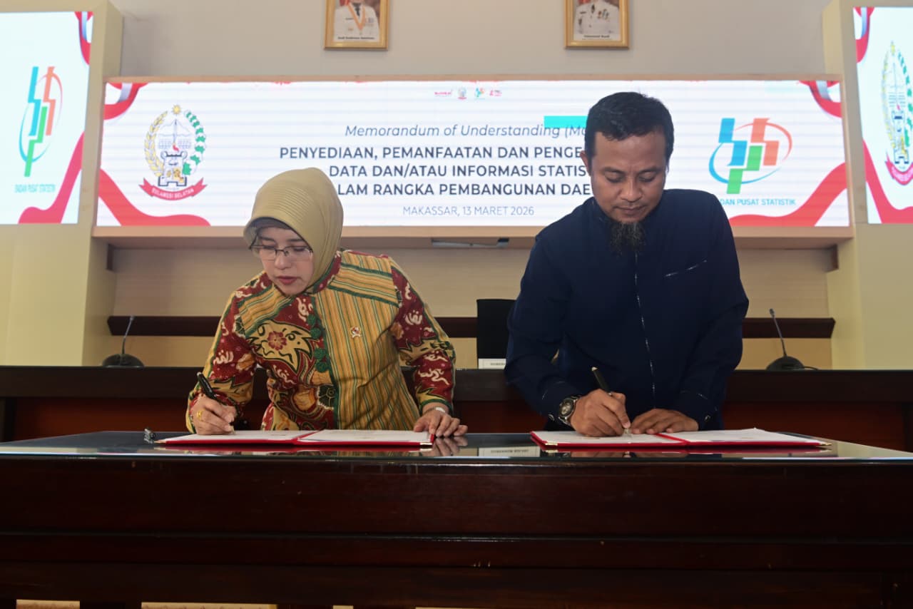 Gubernur Sulsel dan BPS RI Teken MoU Perkuat Data Untuk Sensus Ekonomi 2026