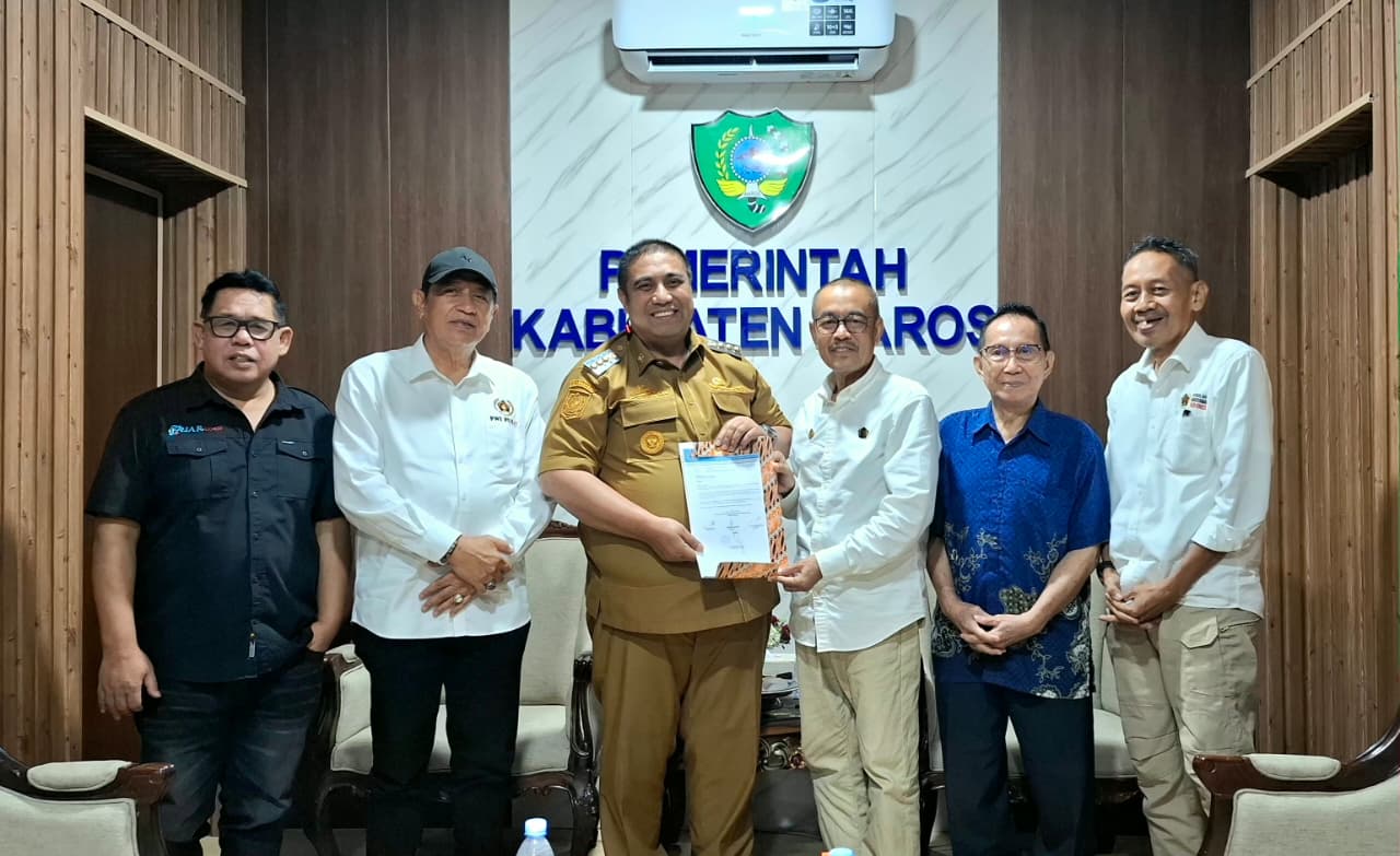 Bupati Maros, Chaidir Syam Terima Audiensi PWI Sulsel, Bahas Persiapan Konferprov 2026