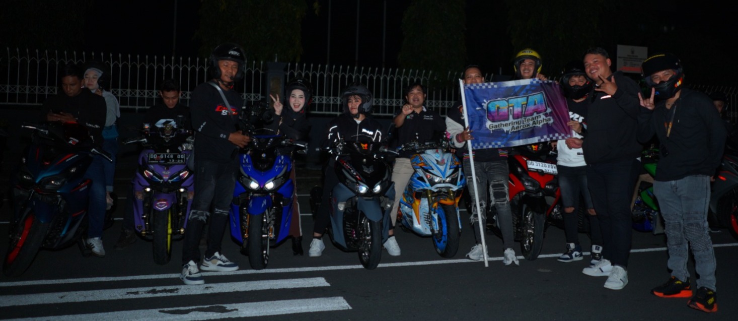 GTA Makassar 2026 Pecah, Night Ride Aerox Satukan Ratusan Bikers