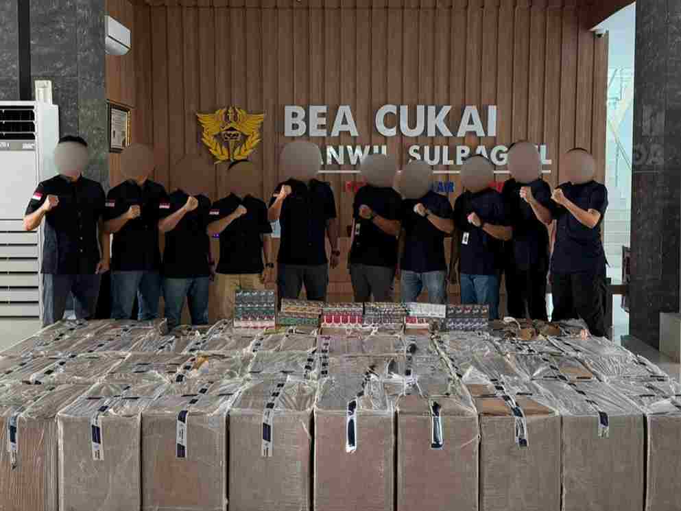 Bea Cukai Sulbagsel Sikat Rokok Ilegal di Gowa, 670 Ribu Batang Disita