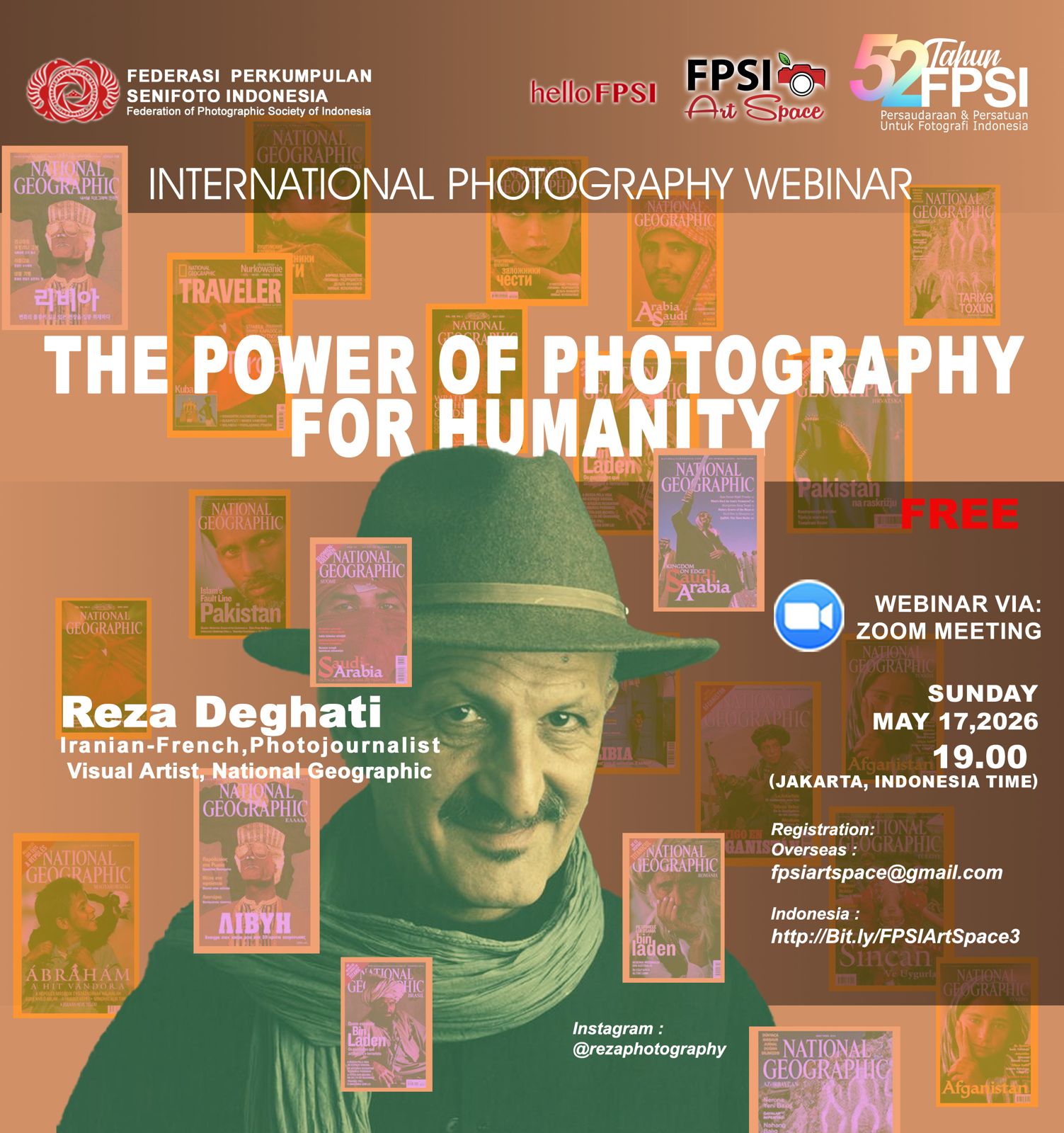 FPSI Gelar Webinar Internasional Fotografi Bersama Reza Deghati