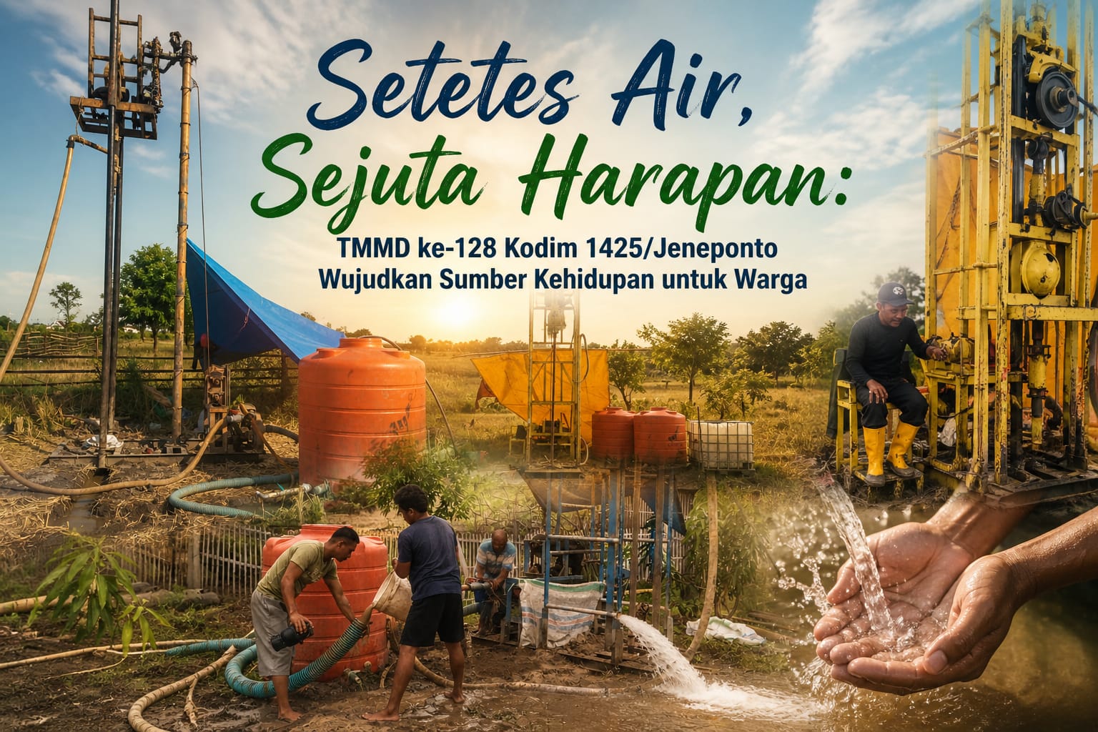 Setetes Air, Sejuta Harapan: TMMD ke-128 Kodim 1425/Jeneponto Wujudkan Sumber Kehidupan untuk Warga