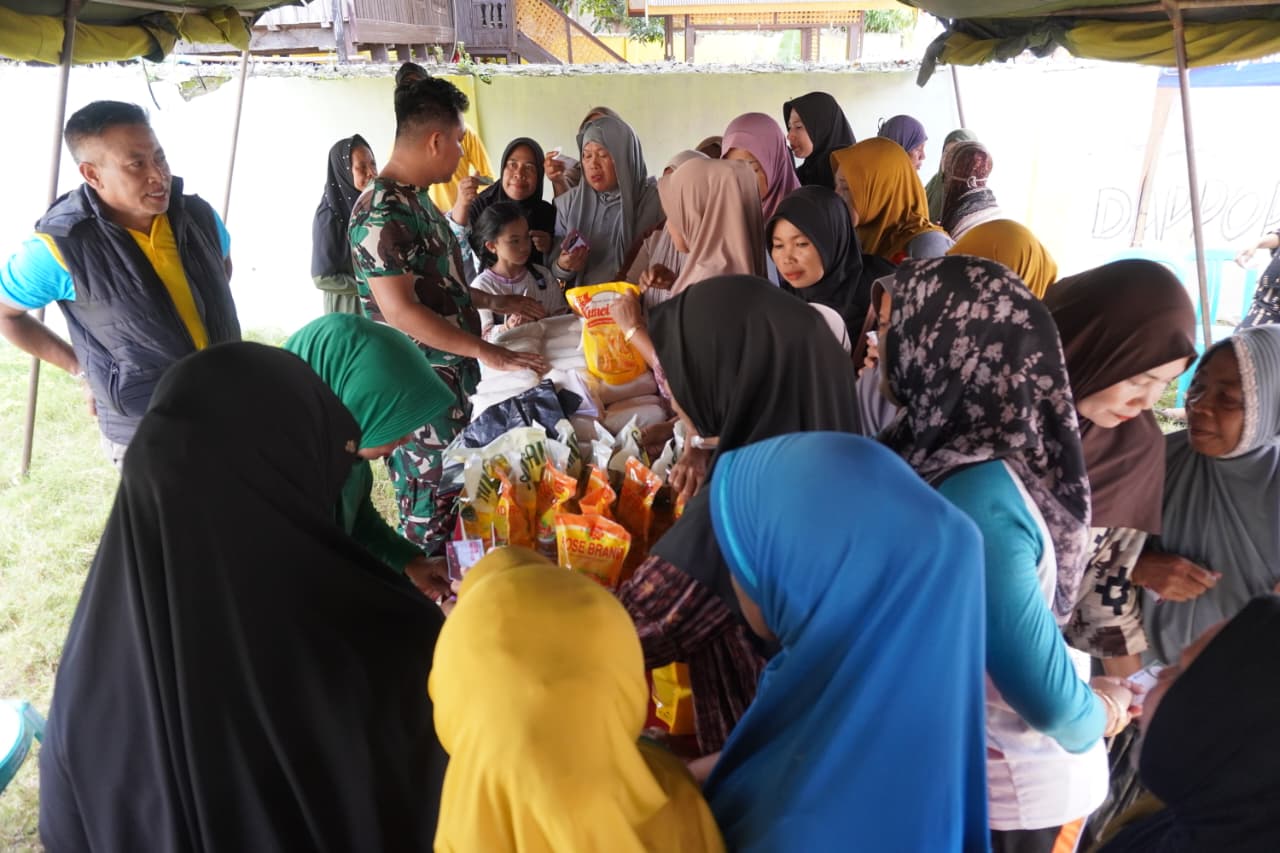 Pasar Murah TMMD Ke 128 Kodim Jeneponto Disambut Antusias Warga Arpal