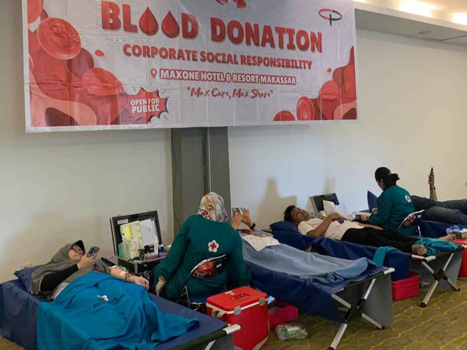 MaxOne Makassar Gelar Aksi Donor Darah, Kumpulkan 83 Kantong Darah