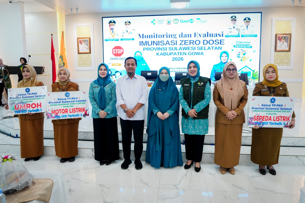 Monitoring dan Evaluasi Imunisasi Zero Dose Tingkat Provinsi yang Digelar di Rumah Jabatan Bupati Gowa, Selasa (5/5/2026).
