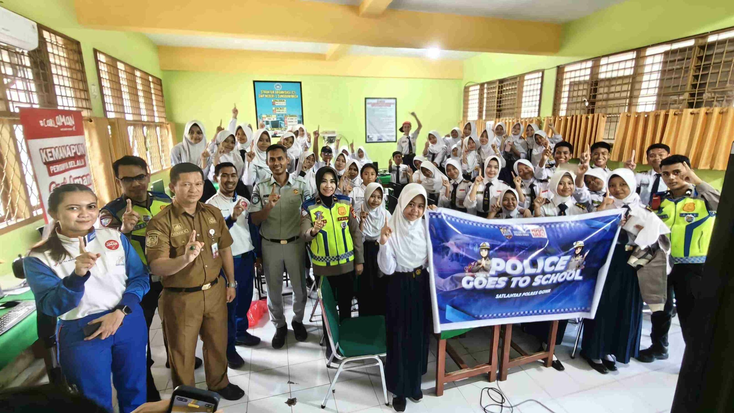 Asmo Sulsel Gandeng Polres Gowa dan Jasa Raharja Tanamkan Budaya Keselamatan Berkendara di SMPN 1 Gowa