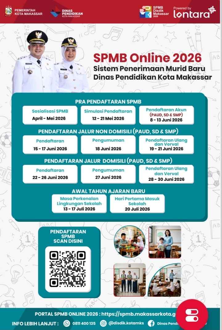Pendaftaran SPMB Makassar Dibuka 8 Juni, Berikut Tahapan dan Jadwal Lengkapnya!