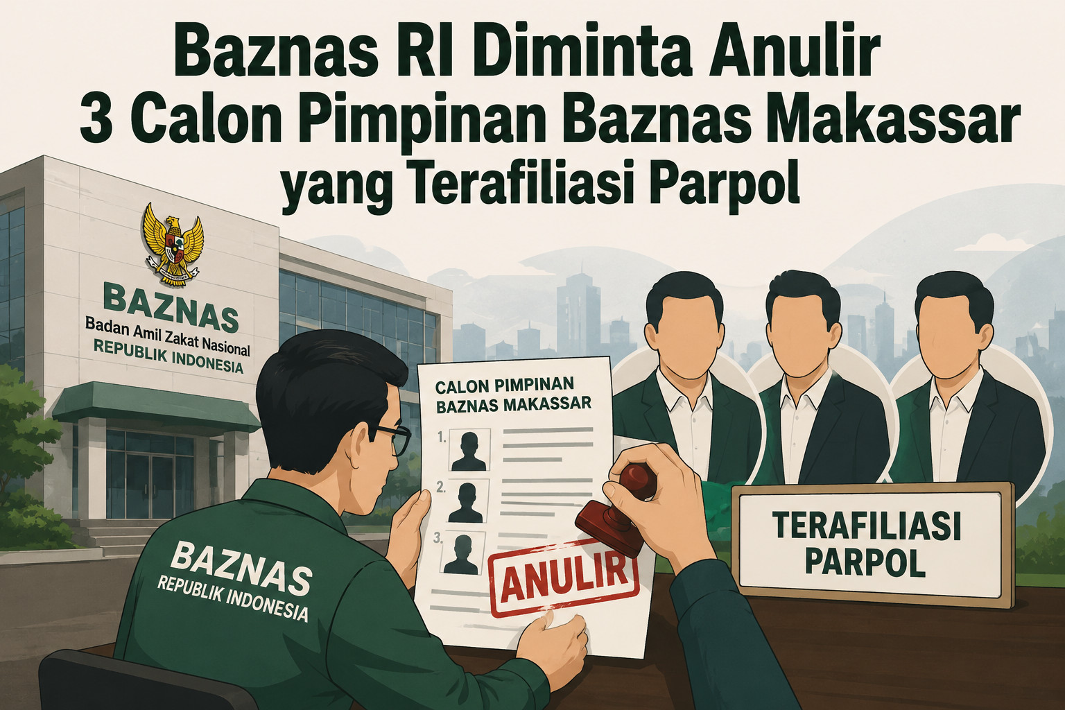 Baznas RI Diminta Anulir 3 Calon Pimpinan Baznas Makassar yang Terafiliasi Parpol