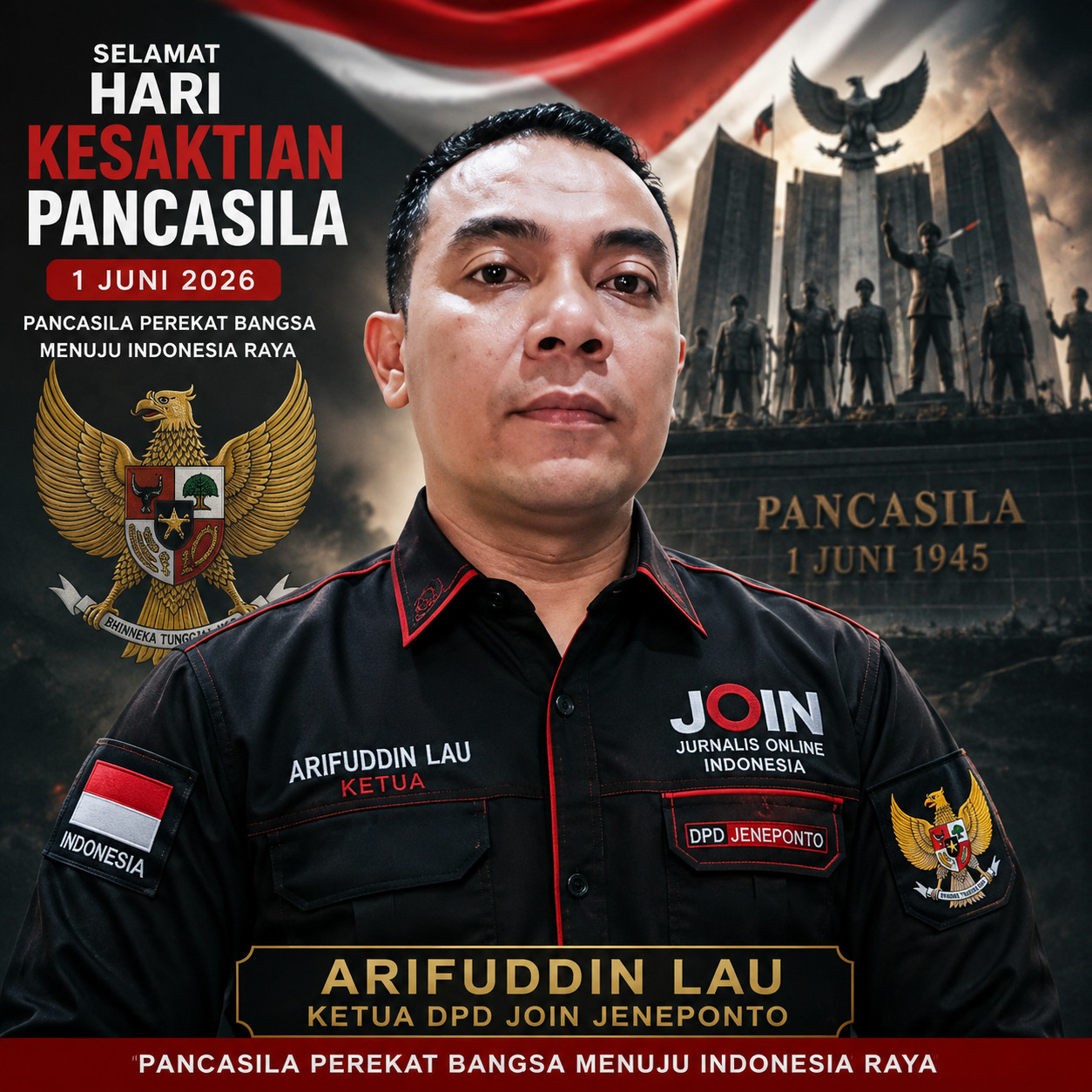 Ketua JOIN Jeneponto Ucapkan Selamat Hari Lahir Pancasila: Jadikan Momentum Perkuat Persatuan dan Jurnalisme Berintegritas